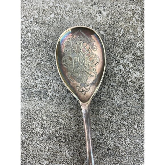 Antique Engraved Silver Plated Spoon Ornate Filigree Price Per Spoon - Picture 2 of 8